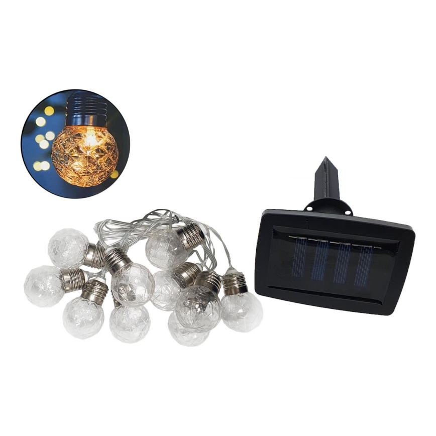 Corrente LED Solar para exterior 10xLED/1,2V 2,2 m IP44