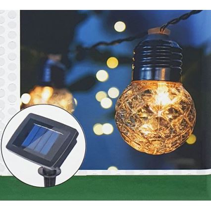 Corrente LED Solar para exterior 10xLED/1,2V 2,2 m IP44