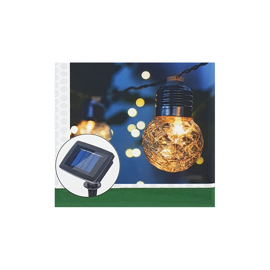Corrente LED Solar para exterior 10xLED/1,2V 2,2 m IP44