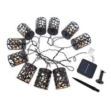 Corrente solar LED 10xE12/3,65m IP44 branco quente