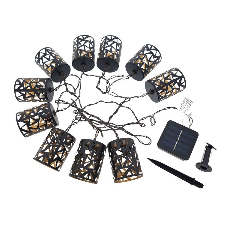 Corrente solar LED 10xE12/3,65m IP44 branco quente