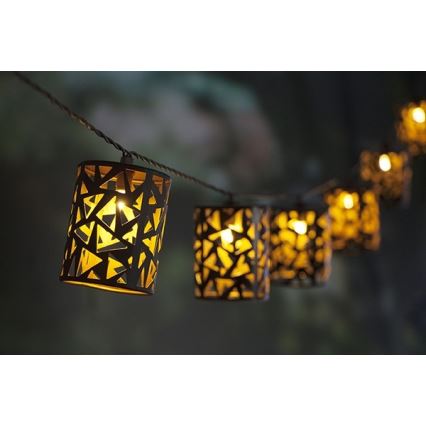 Corrente solar LED 10xE12/3,65m IP44 branco quente