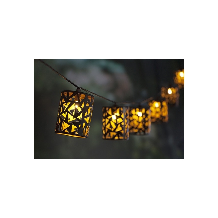 Corrente solar LED 10xE12/3,65m IP44 branco quente