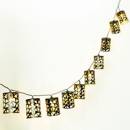 Corrente solar LED 10xE12/3,65m IP44 branco quente