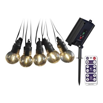 Corrente solar LED 10xLED/0,5/4,5V 12 m 3000K IP44 + controlo remoto