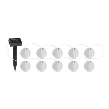 Corrente solar LED 10xLED/1,2V 3,7m IP44 branco frio