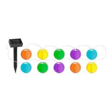 Corrente solar LED 10xLED/1,2V 3,7m IP44 multicolor
