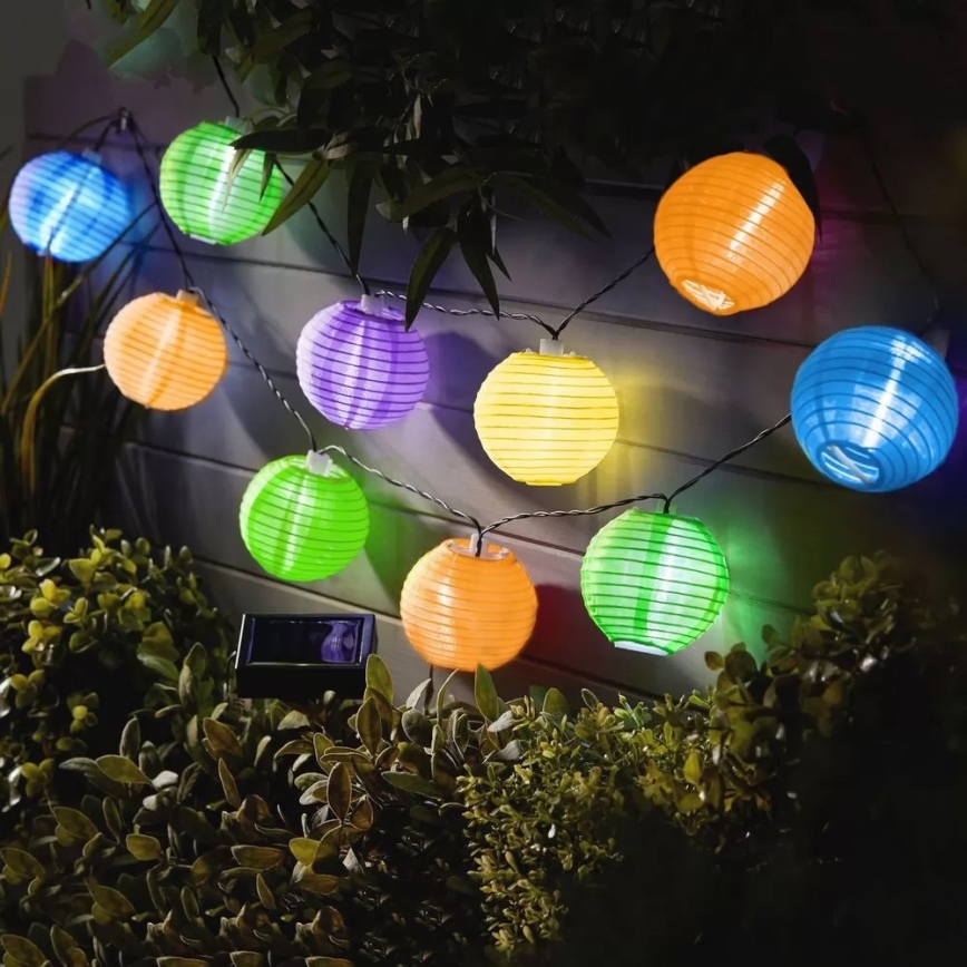 Corrente solar LED 10xLED/1,2V 3,7m IP44 multicolor
