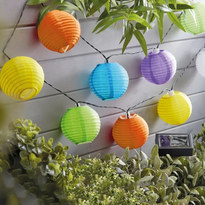 Corrente solar LED 10xLED/1,2V 3,7m IP44 multicolor