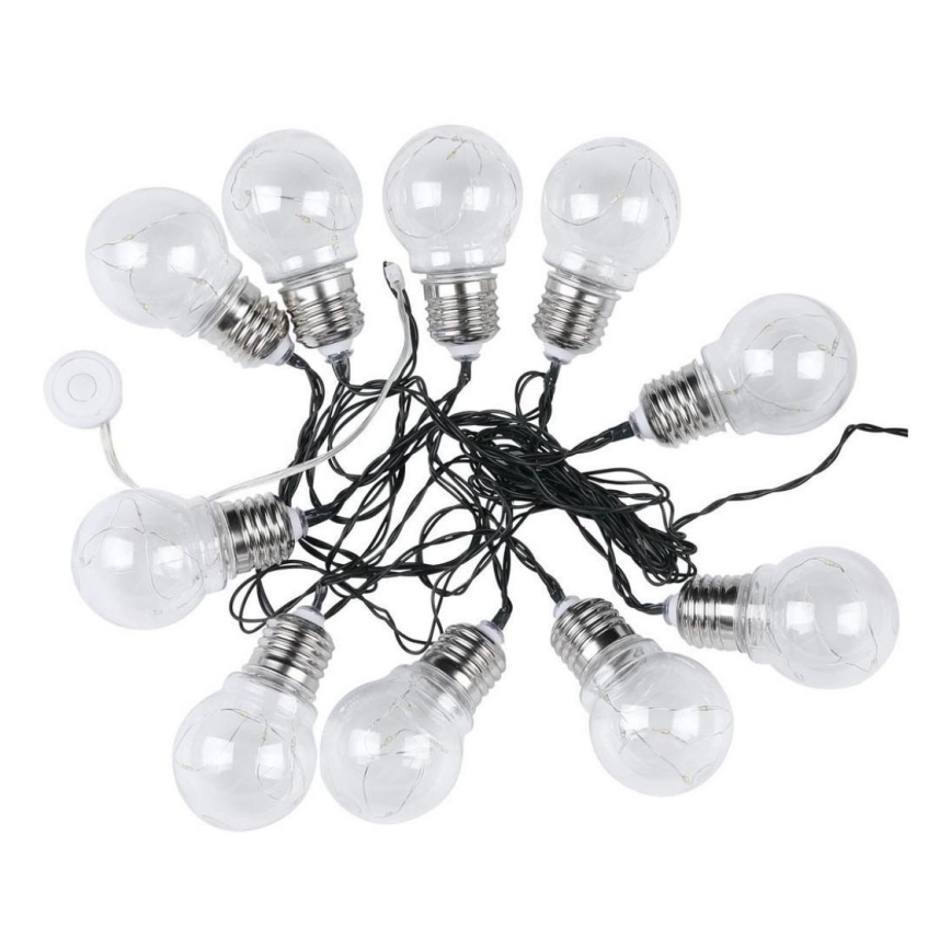 Corrente solar LED 10xLED/1W/1,2V 2 m IP44 3000K