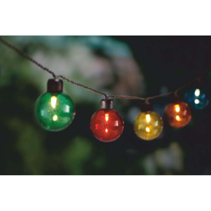 Corrente solar LED 10xLED/3,65m 600 mAh IP44 multicolor