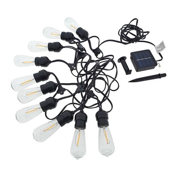 Corrente solar LED 10xLED/5,94m IP44 branco quente