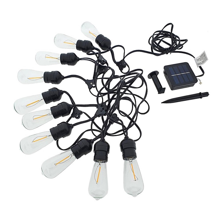 Corrente solar LED 10xLED/5,94m IP44 branco quente