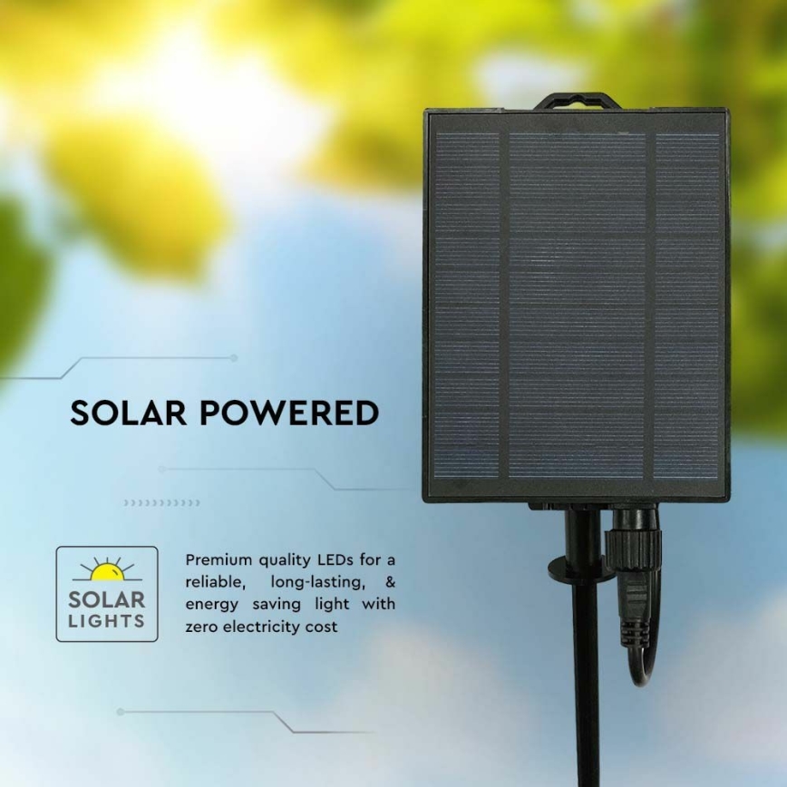 Corrente solar LED 15xLED/0,2W/3,7V 15,6 m 3000K IP44