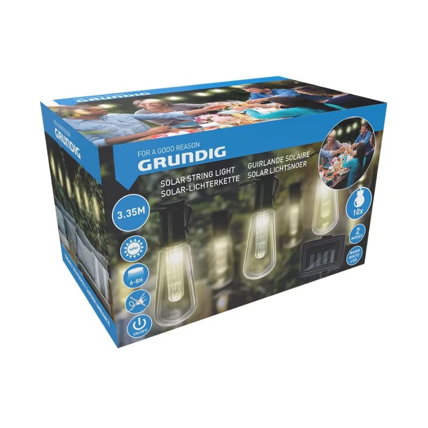 Corrente solar LED 3,35m 10xLED/1,2V