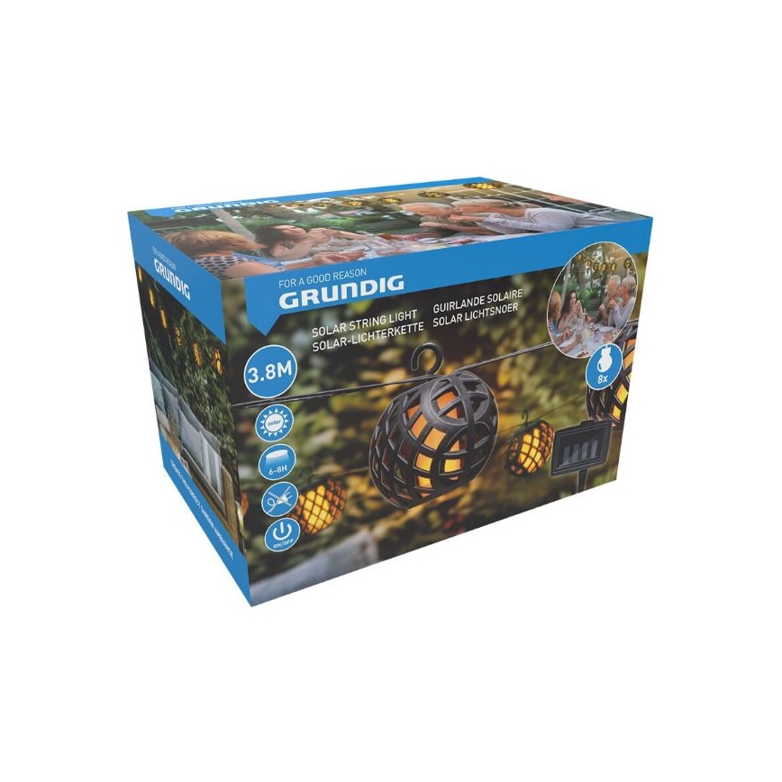 Corrente solar LED 3,8m 8xLED/1,2V