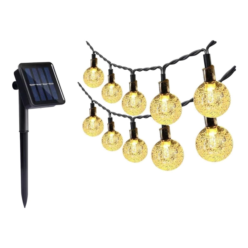 Corrente solar LED 30xLED/0,12W/1,2V 1xAA 3000K IP44 400 mAh