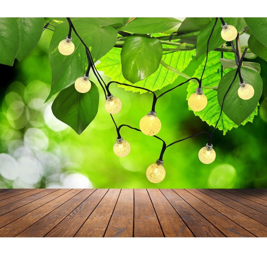 Corrente solar LED 30xLED/8 funções 300 mAh 4,9m IP44 branco quente
