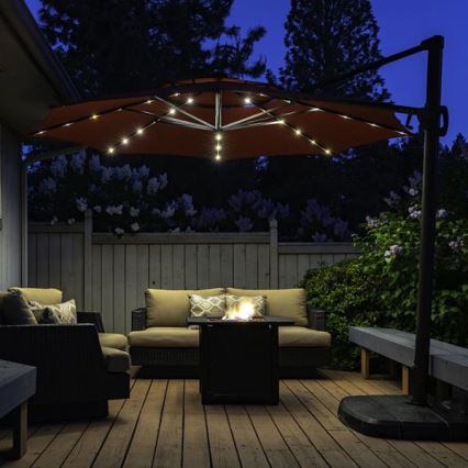 Corrente solar LED 72xLED/1,2V IP44 sob guarda-sol