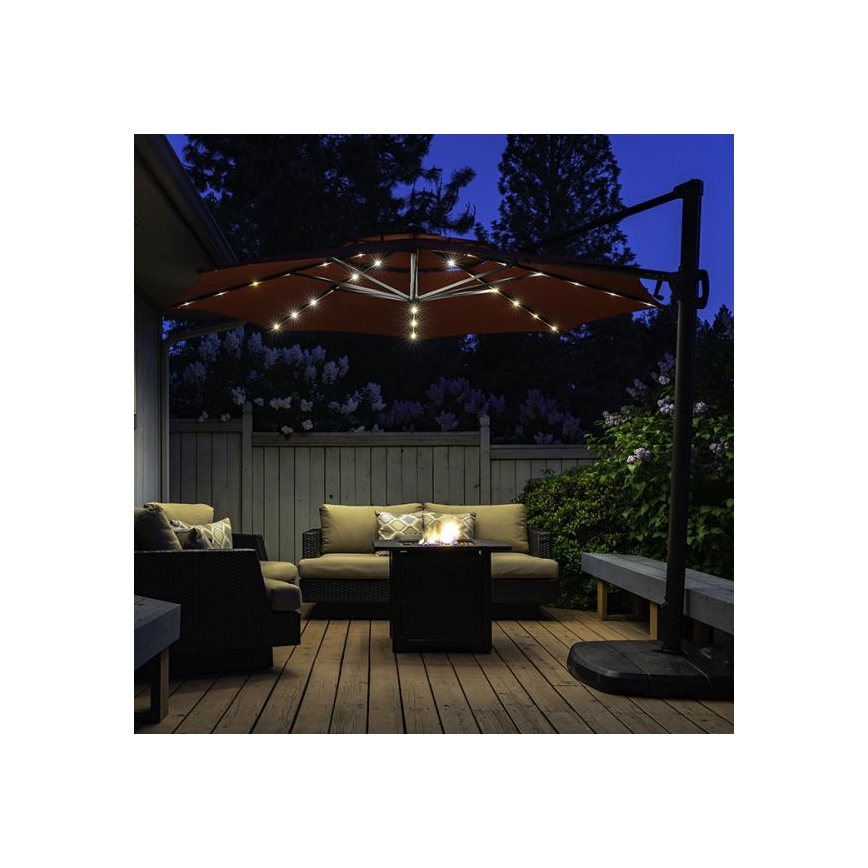 Corrente solar LED 72xLED/1,2V IP44 sob guarda-sol