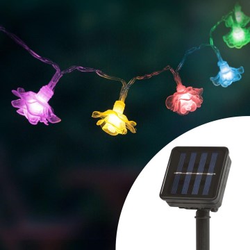 Corrente solar LED com um sensor 20xLED 2,3m IP44 multicolor