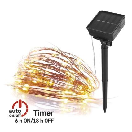 Corrente solar LED LED/2,4W/1,2V 1xAA 15 m IP44 3000K 600 mAh