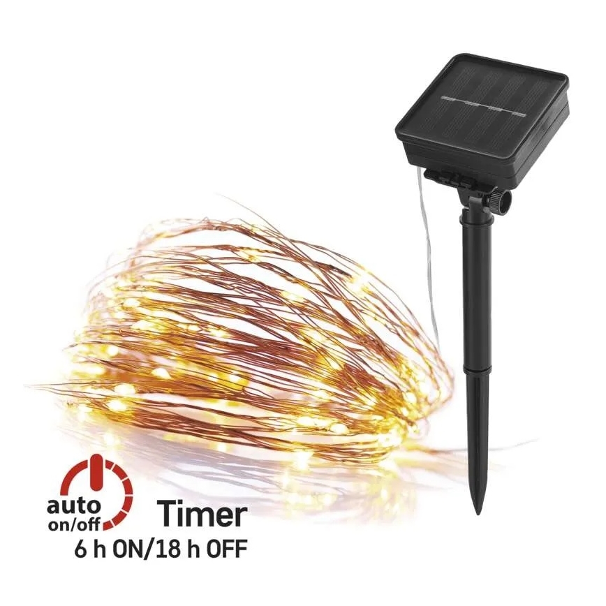 Corrente solar LED LED/2,4W/1,2V 1xAA 15 m IP44 3000K 600 mAh