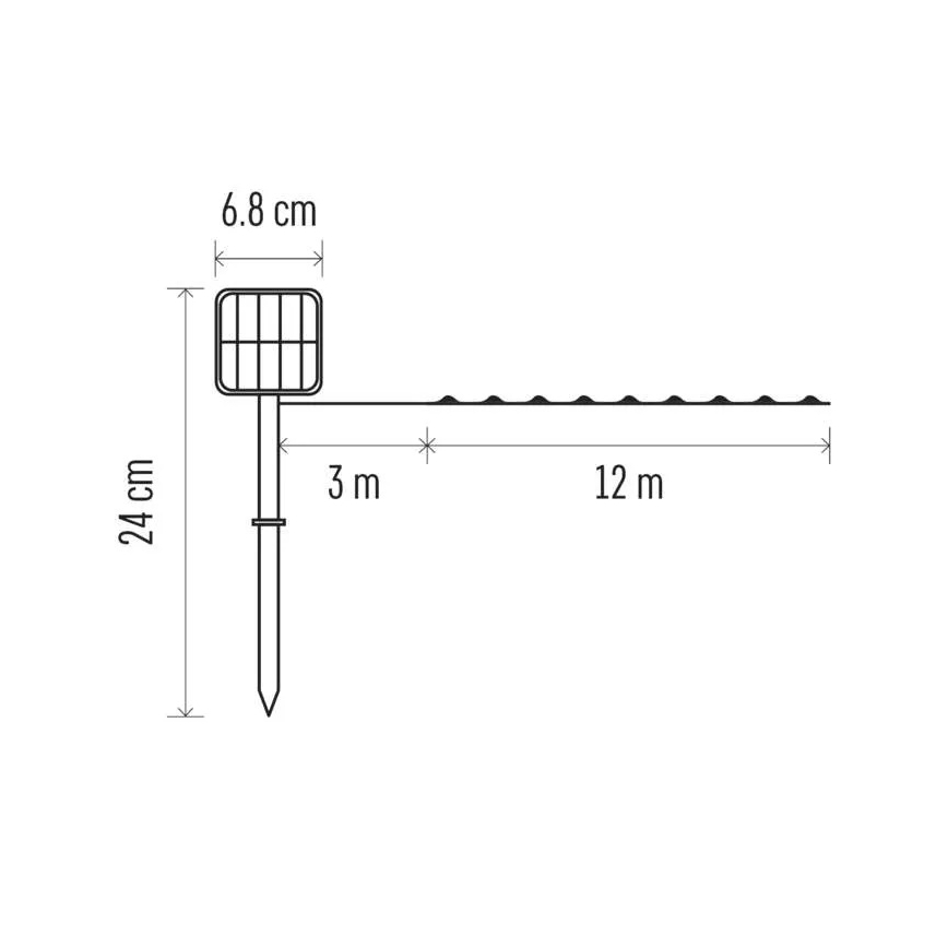 Corrente solar LED LED/2,4W/1,2V 1xAA 15 m IP44 3000K 600 mAh