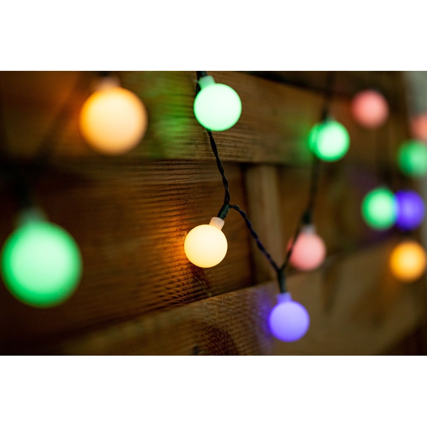 Corrente solar LED RGB PARTY 30xLED/1,2V 400 mAh 3,9 m IP44