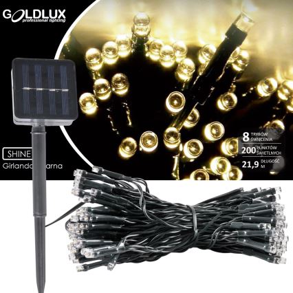 Corrente solar LED SHINE 200xLED/1,2V 600 mAh 21,9 m IP44