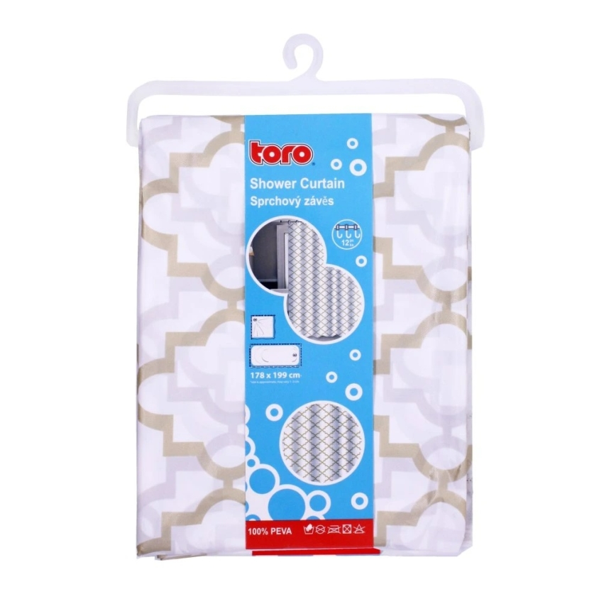 Cortina de duche TORO EASY 178x199 cm branco/amarelo