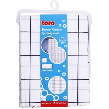 Cortina de duche TORO EASY 178x199 cm branco/preto