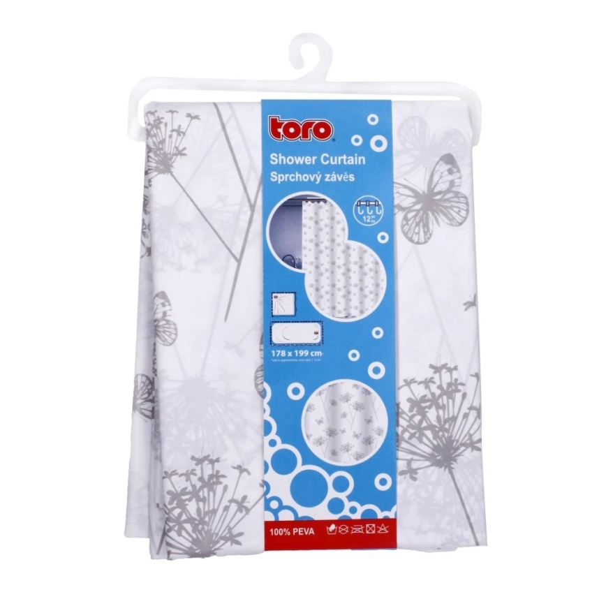 Cortina de duche TORO PREMIUM 178x199 cm flores