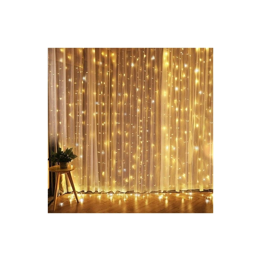Cortina de luz de Natal LED LED/3xAA