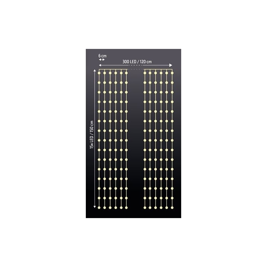 Cortina de luz de Natal LED LED/3xAA