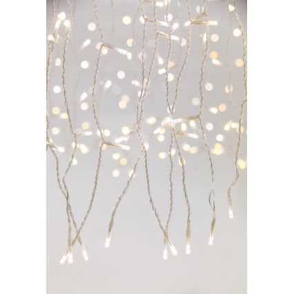 Cortina de Natal exterior LED regulável CURTAIN 360xLED/8,4W/230V 2x2 m IP44 branco quente + comando