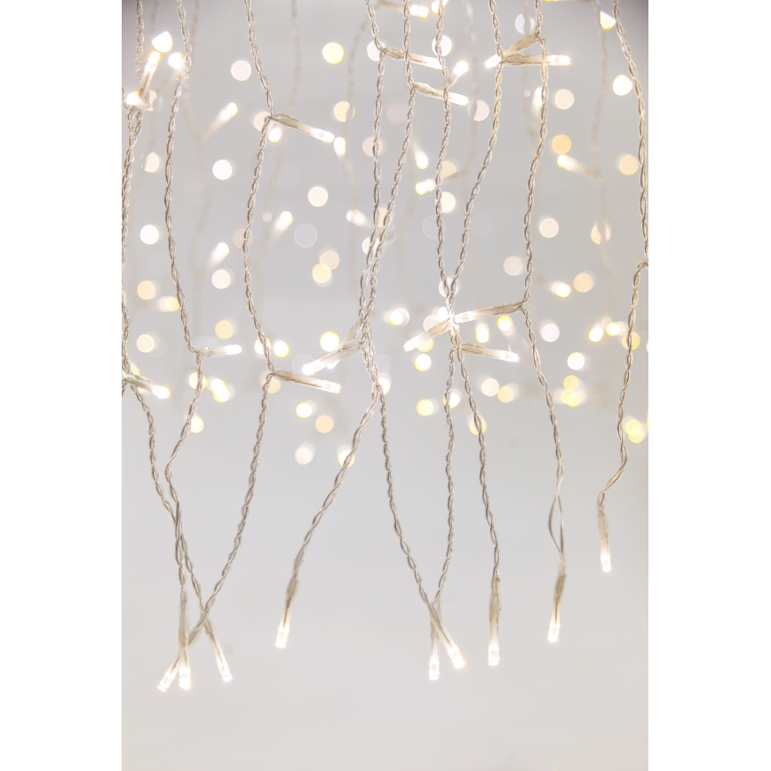 Cortina de Natal exterior LED regulável CURTAIN 360xLED/8,4W/230V 2x2 m IP44 branco quente + comando