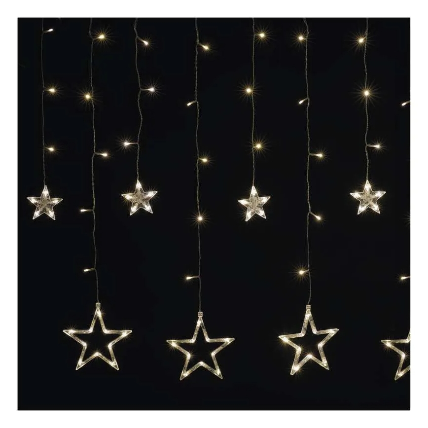 Cortina de Natal LED 115xLED/1,35W 6,85x1,05 m branco quente