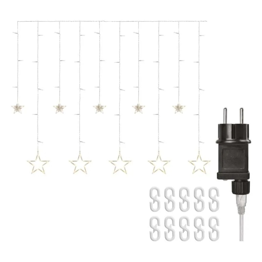 Cortina de Natal LED 115xLED/1,35W 6,85x1,05 m branco quente
