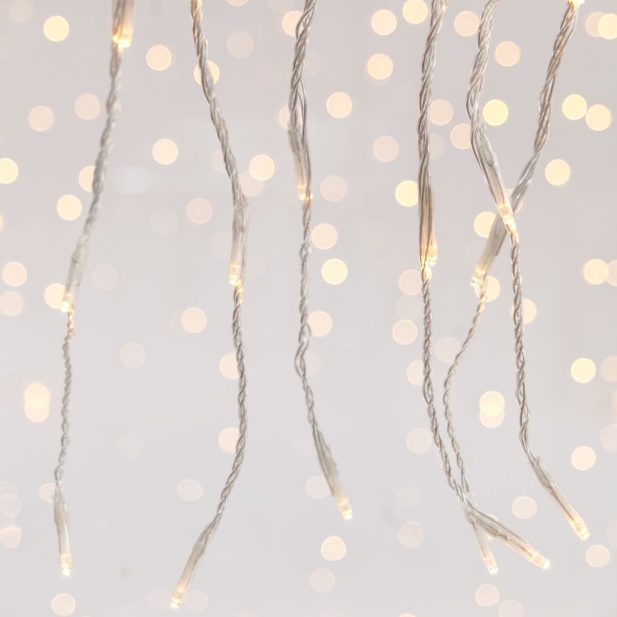 Cortina de Natal LED para exterior CURTAIN 360xLED/3,6W/230V 2x2 m IP44 branco quente