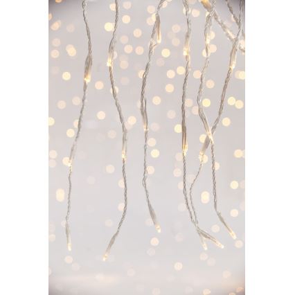 Cortina de Natal LED para exterior CURTAIN 360xLED/3,6W/230V 2x2 m IP44 branco quente