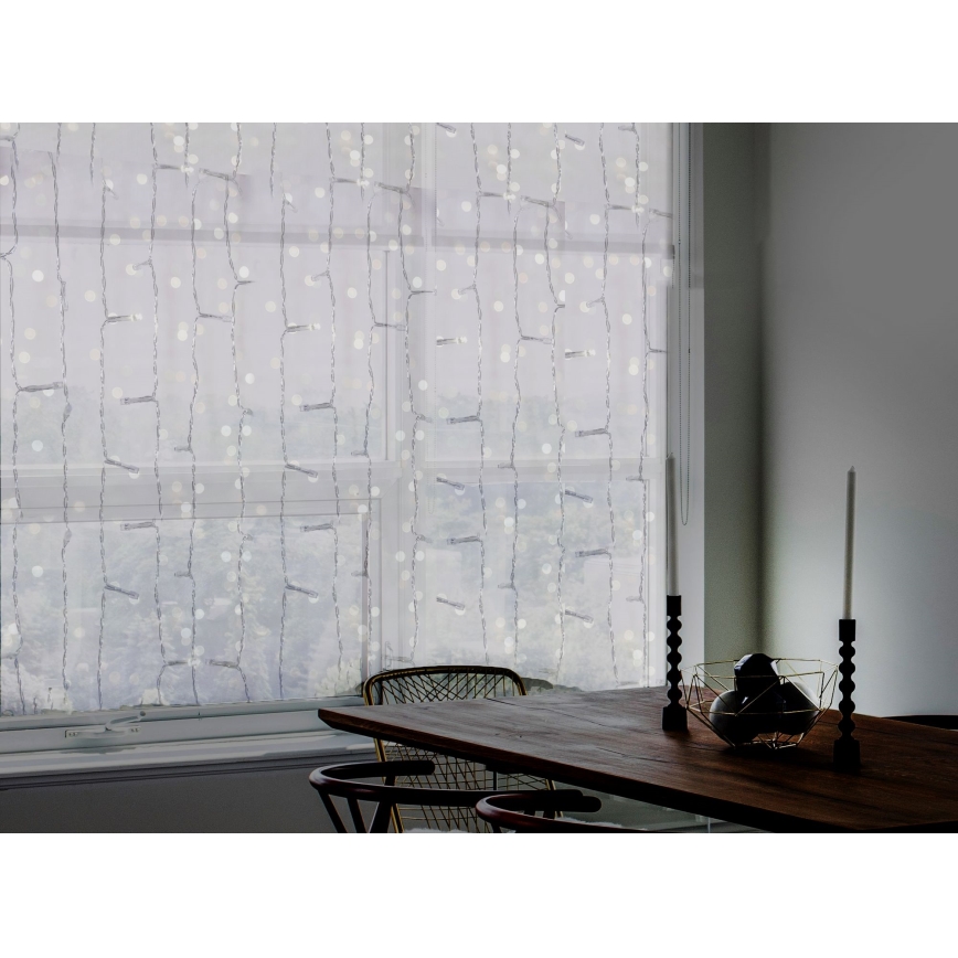 Cortina de Natal LED para exterior CURTAIN 480xLED/8,4W/230V 3x3 m IP44 branco frio