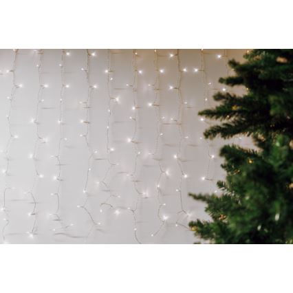 Cortina de Natal LED para exterior CURTAIN 480xLED/8,4W/230V 3x3 m IP44 branco frio