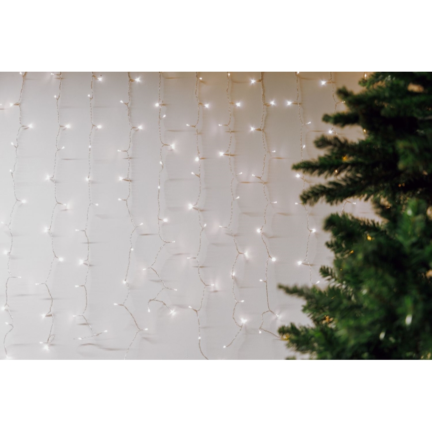 Cortina de Natal LED para exterior CURTAIN 480xLED/8,4W/230V 3x3 m IP44 branco frio