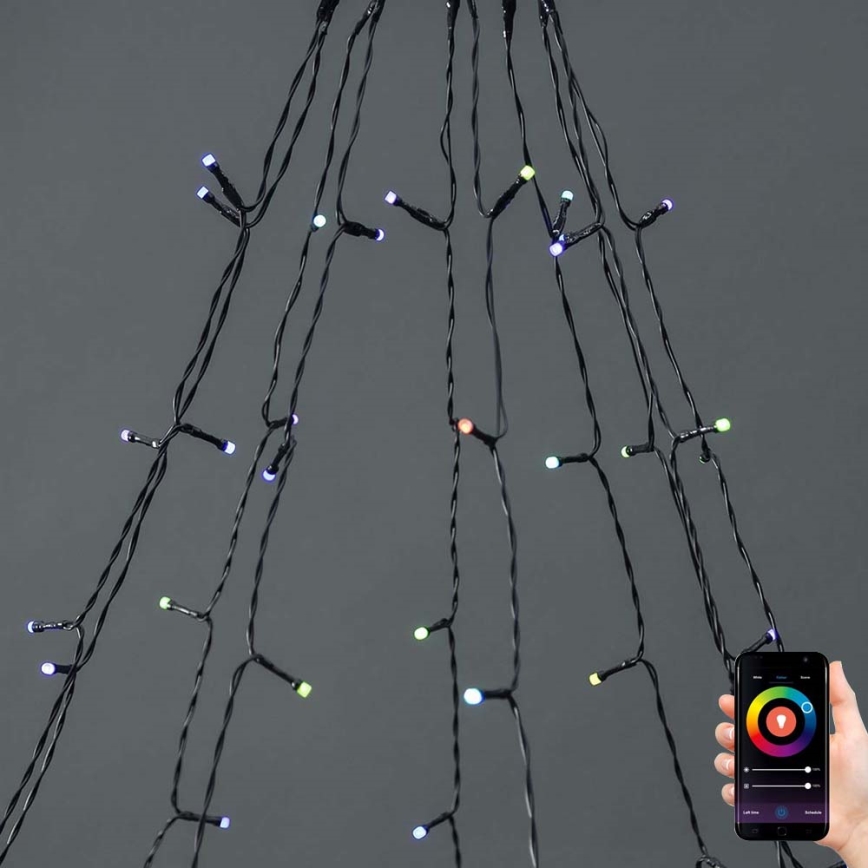 Cortina de Natal LED RGB 240xLED/11 funções 8m IP65 Wi-Fi Tuya