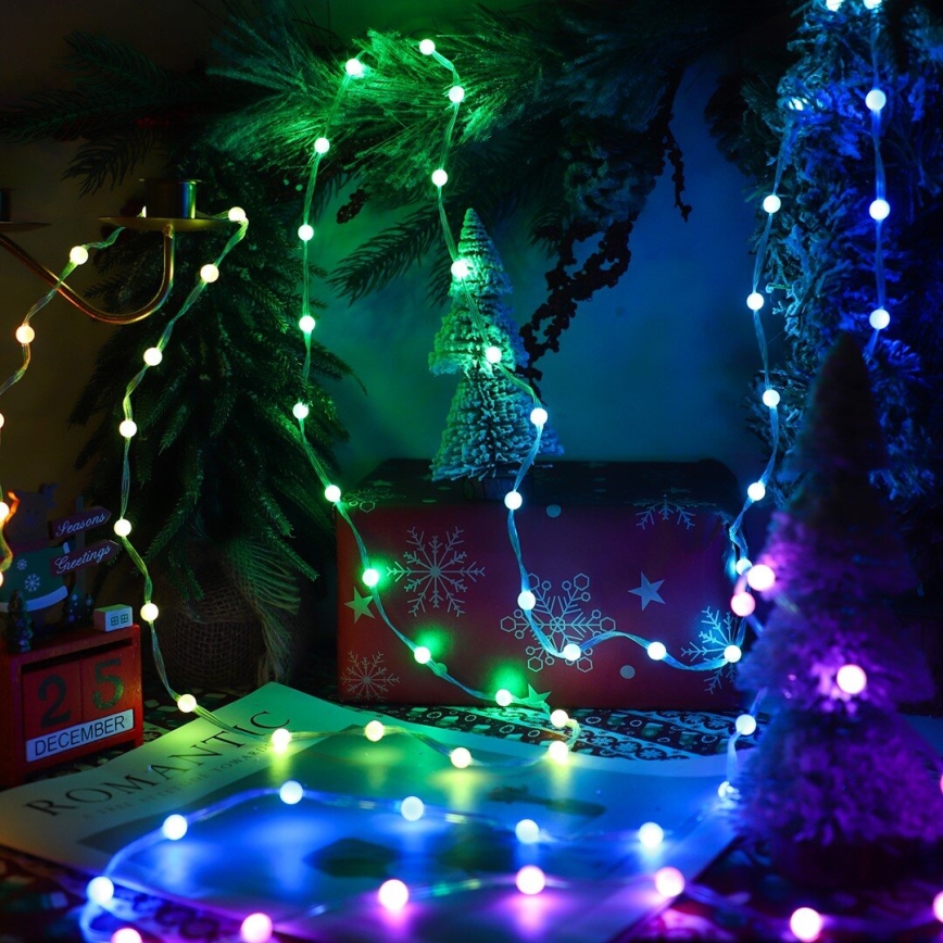 Cortina de Natal LED RGB com regulação WIZARD 400xLED/USB 2x2m + comando