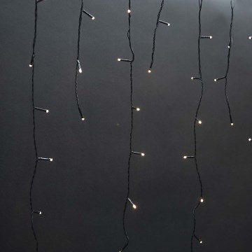 Cortina exterior de Natal LED 180xLED/7 funções 10,9m IP44 branco quente
