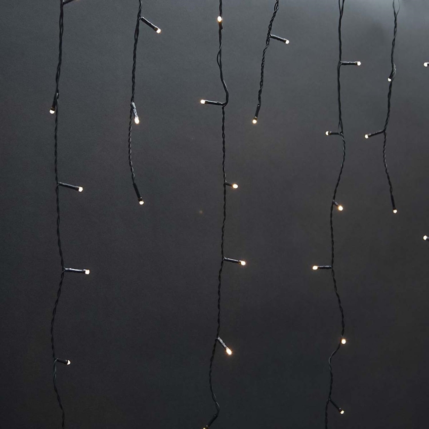 Cortina exterior de Natal LED 180xLED/7 funções 10,9m IP44 branco quente