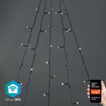 Cortina exterior de Natal LED 200xLED/8 funções 5x7m IP65 Wi-Fi Tuya branco quente a frio