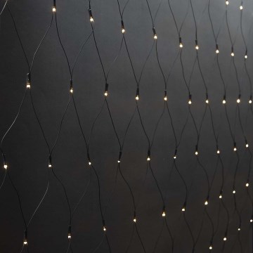 Cortina exterior de Natal LED 320xLED/7 funções 6m IP44 branco quente